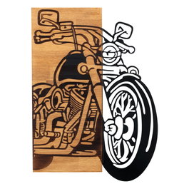 Wallity Chopper 2 Accesorio Decorativo de Pared Negro y Nogal